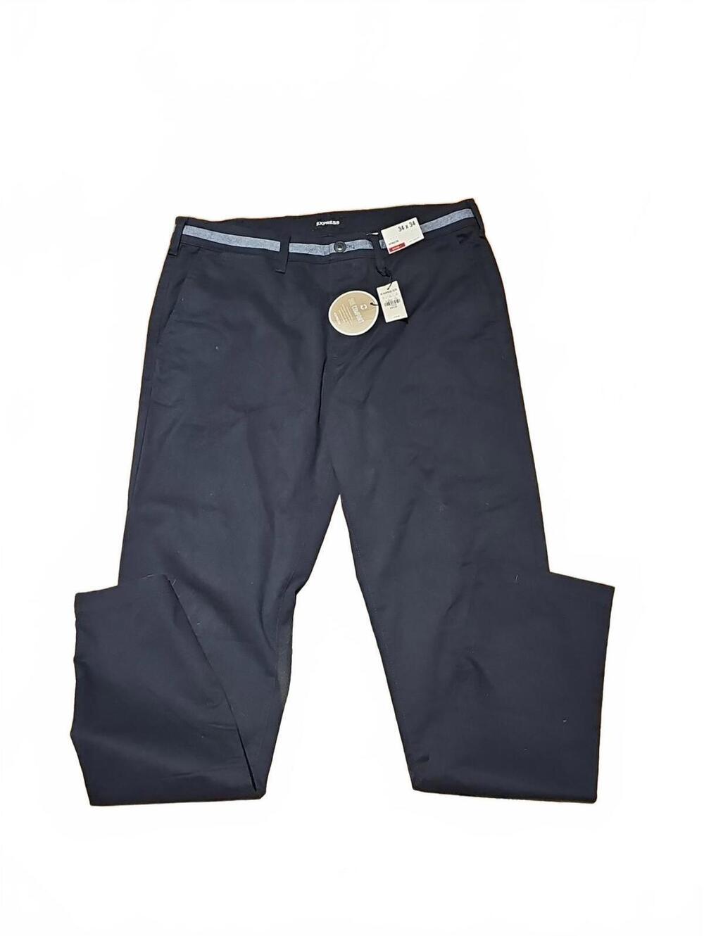Express Athletic Fit Pants With Stretch Mens 34×34 Navy